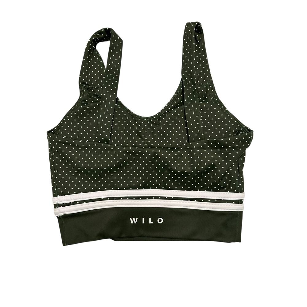 NWT WILO The Label Khaki Polka Dot Stripe Contour Athletic Sports Padded Bra-XS - Picture 4 of 11